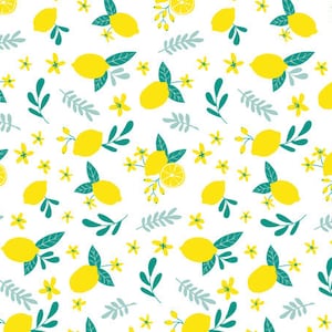 12 Sheets Summery Lemon Patterned Colorful Tissue Paper, Craft Paper, Made in USA, 100% Recycled, Eco-Friendly Holiday Gift Wrapping