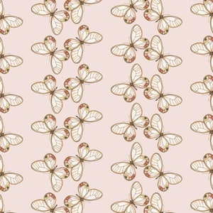 Pink Butterfly Gift Wrapping Paper, Sample, Made in USA, Spring, Summer, Single Sheet, Mothers Day, Birthday, Tea Party, Retail, Small Gifts