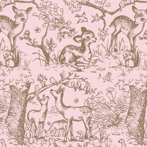 12 Sheets Pink Woodland Baby Shower Tissue Paper, Baby Deer, Craft Paper, Made in USA, 100% Recycled, Eco-Friendly Holiday Gift Wrapping
