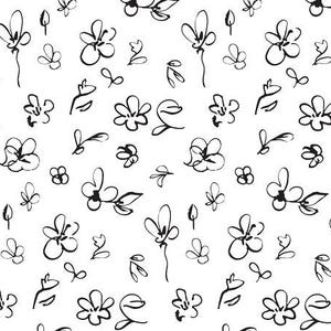 12 Sheets Black & White Floral Patterned Tissue Paper, Craft Paper, Made in USA, 100% Recycled, Eco-Friendly Holiday Gift Tissue