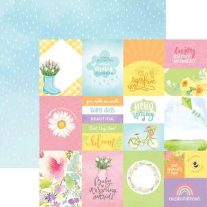 Spring Tags Scrapbooking Paper, Double-sided Cardstock - 12x12&quot; Single Sheets
