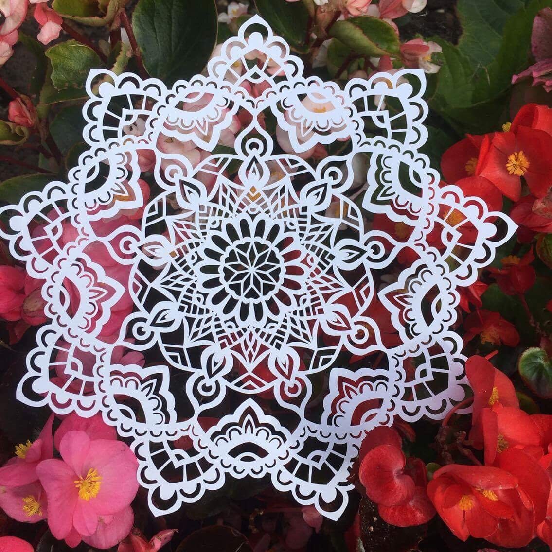Mandala number 4 Paper cut template Papercutting Etsy
