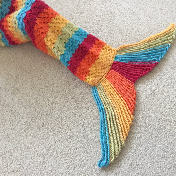 Sophie Mermaid Tail Blanket Pattern (Sew-Free) Adult size. Crochet. 1 pattern 2 products. Make the tail alone and wear it as a 2 ways scarf.