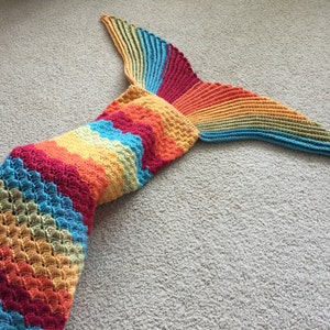 Sophie Mermaid Tail Blanket Pattern Sew-Free Adult size. Crochet. 1 pattern 2 products. Make the tail alone and wear it as a 2 ways scarf. image 3