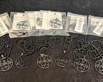 Lilith lot 12x pendants black stainless steel with chains Lilith Lucifer sigil pendant goddess
