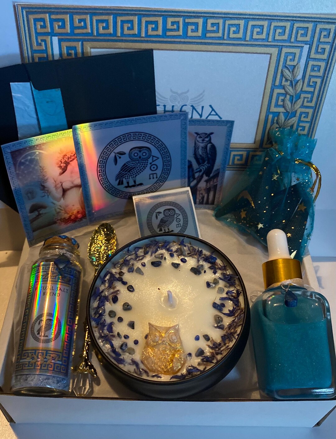 Athena Altar Ritual Set Lapis Lazuli {soy Candle, Incense, Salt ...