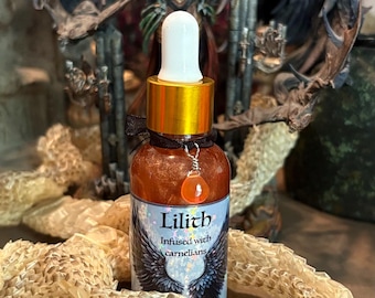 Lilith Goddess Perfume Oil: Carnelian Infused, Sultry Fruity Scent, Ritual Anointing