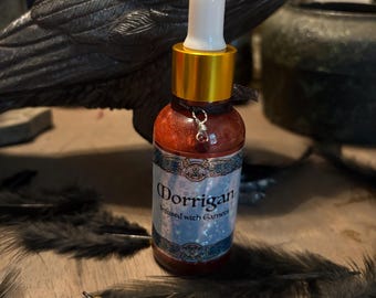 Morrigan Perfume Oil: Garnet Infused Celtic Goddess Anointing Ritual (1oz)
