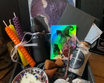 Samhain black tourmaline set kit ritual altar pagan witchcraft wicca fall witch autumn equinox Halloween goddess