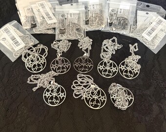 Lilith lot 20x pendants stainless steel with chains Lilith Lucifer sigil pendant goddess