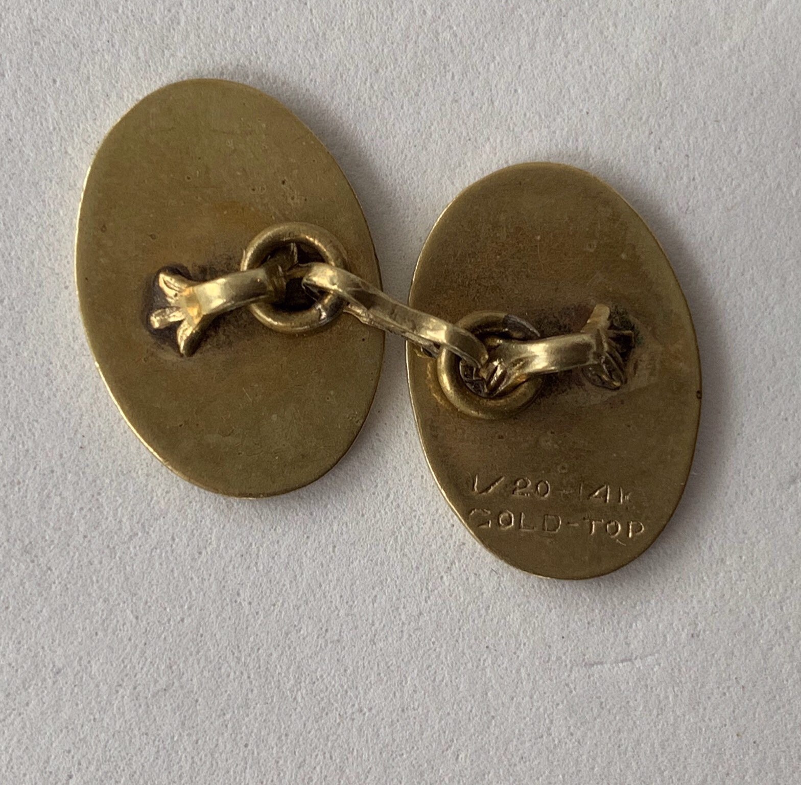 Puño vintage une gemelos 14K G F monograma R J R Hombres ...