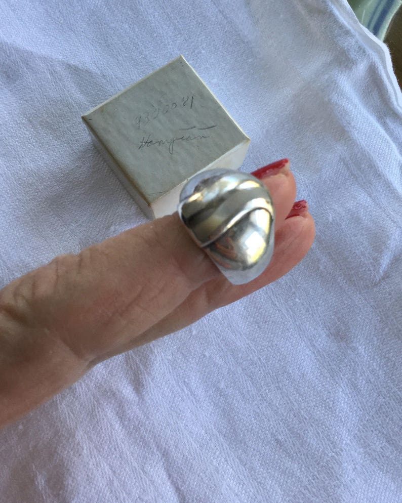Sterling Silver Dome Ring Mother of Pearl Inserts Size 5 12