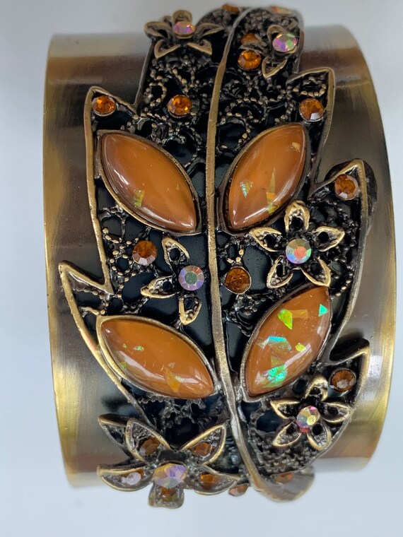 Statement Cuff Bracelet Aurora Borealis Rhineston… - image 2