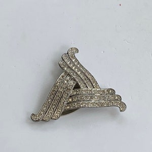 Art Deco Rhinestone Encrusted Fur Clip Dress Clip