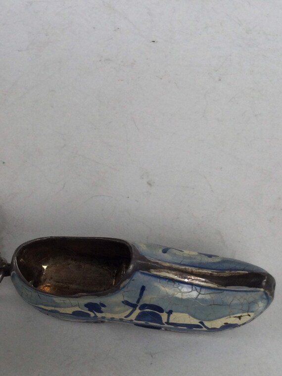 Antique Sterling 825 Wooden Shoe Delft Painted on… - image 7