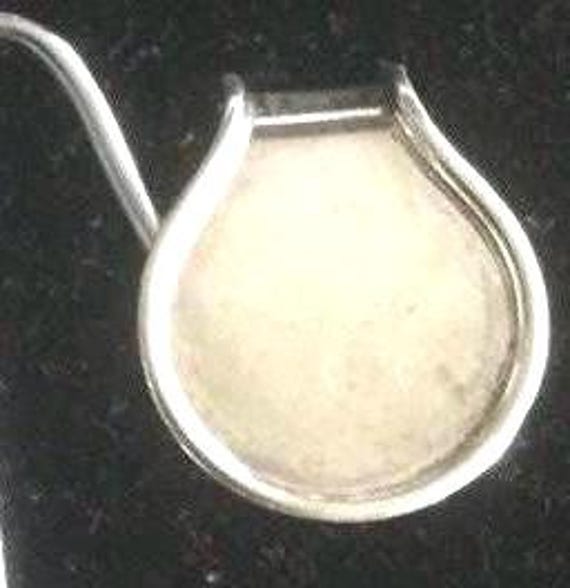 Vintage 925 Silver Stud Stirrup Disc Earrings Pair of Sterling 