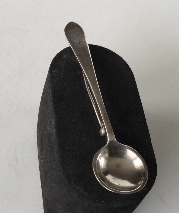 Vintage Sterling Silver FF Salt Spoon Brooch Pin. 