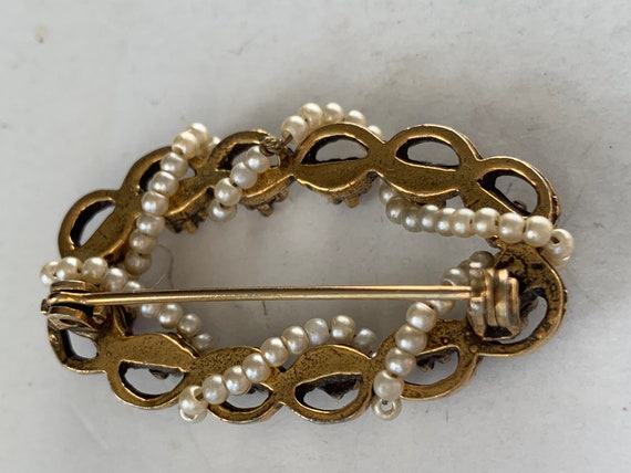 Beautiful Ruby Red Sets Faux Pearls Gold Tone Bro… - image 10