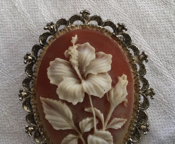 Vintage Gerry's Synthetic Pink Shell Brooch - image 3