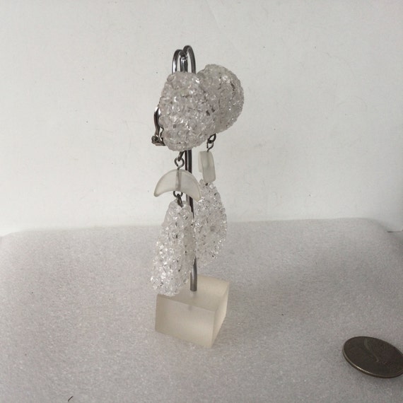 Vintage Lucite Lucite Drop Dangle Statement Clip … - image 2