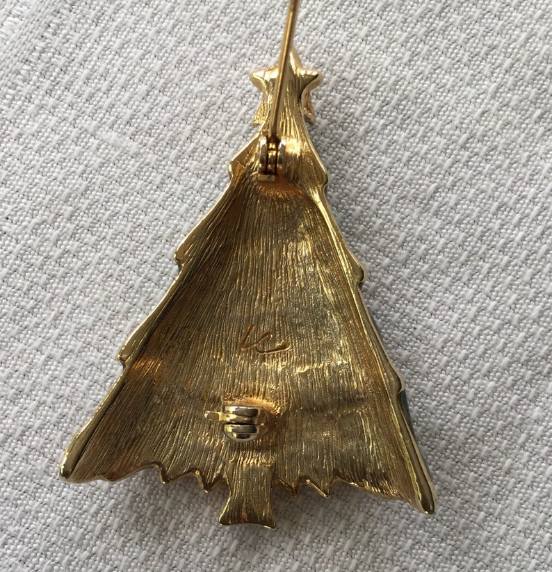 Vintage Christmas tree Brooch Aurora Borealis Star 2