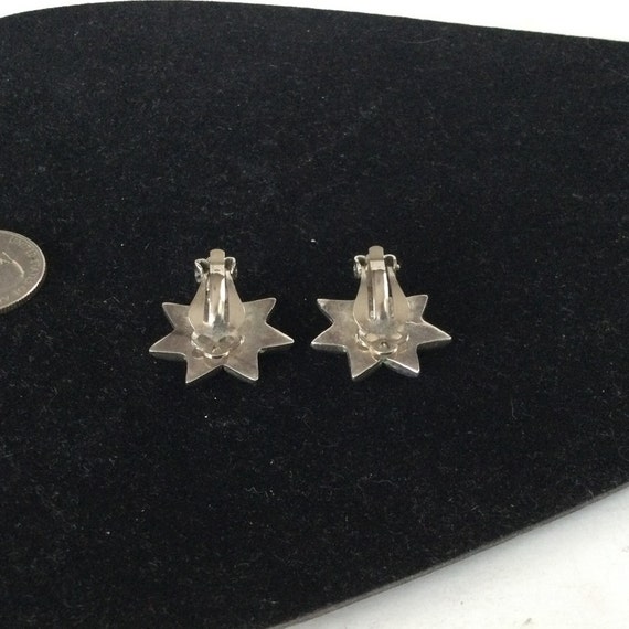 Mexican  925 Silver 6 Point Star clip on earrings… - image 5