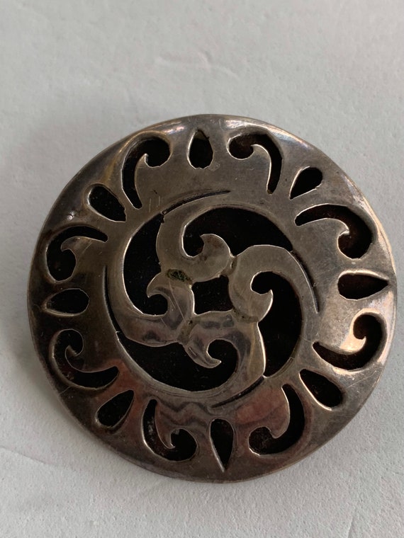 Mexico Taxco Shadow Box 925 sterling silver signed “IMP” brooch-pin - pendant