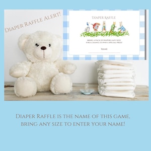 Peter Rabbit Diaper Raffle Insert Card