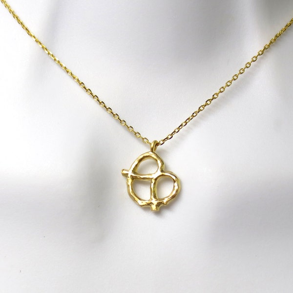 Collier de bretzel, collier en or, collier en argent, joli collier, collier à pendentif, cadeau pour femme, cadeau pour petite amie, cadeau de la Saint-Valentin