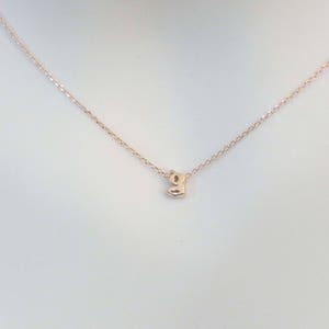 Personalized necklace, Small letter necklace, Lower case initial necklace, Rose gold necklace, Gift for women Gift for sister image 2