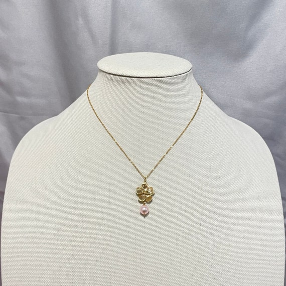 Cherry Blossom Necklace With Pink Rosaline Swarovski Pearl