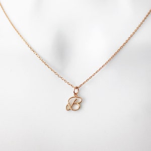 NEW Personalized initial necklace Cursive initial necklace Upper case letter necklace Rose gold necklace Persoanlized gift