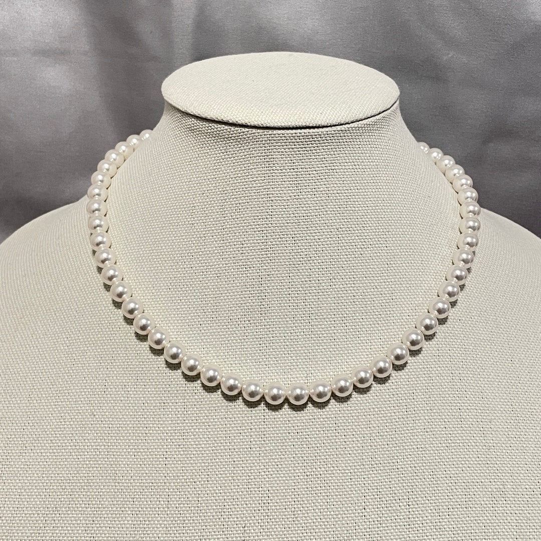【TATIANA】(Silver925) 8mm Swarovski Pearl Necklace TAI JEWELRY | 8MM Swarovski Pearl Necklace