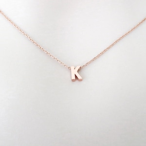 Personalized necklace Rose gold color necklace Capital letter necklace Upper case necklace Alphabet necklace Letter necklace Friendship gift