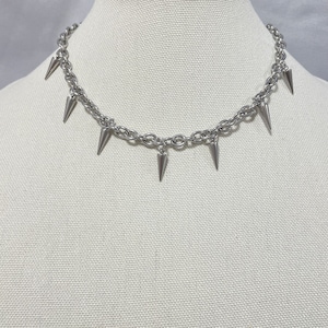 Spike Steel Necklace, Spike Pendants on Stainless Steel, Spike jewelry, Vintage Style, Gothic Style, Rock and Chic Spike Jewelry for Women