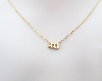 Personalized Two Cursive letter necklace Gold Silver Rose gold necklace Personalized gift Birthday gift Custom gift Graduation gift
