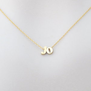 Collar con dos iniciales minúsculas, collar con dos iniciales, collar con dos iniciales, collar personalizado, collar con letras, regalo para mujer