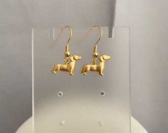 Qings Orecchini a Forma di Bassotto Argento Sterling 925 Orecchini Cerchio Piccoli Animale Cane Huggie Hoop per Donna Ragazze