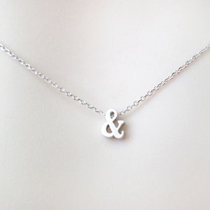 Ampersand necklace, Initial necklace, Gold/ Silver/ Rose gold necklace, Couple gift, Girlfriend gift, Boyfriend gift, Best friend gift