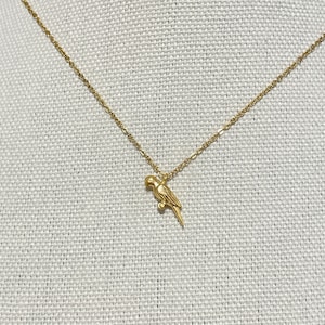 Cute and lovely Parrot Bird Necklace on Beautiful Shimmering Chain, Gold Parrot necklace for Women, Parrot Animal Lover Necklace