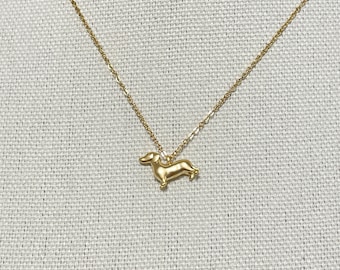 Dachshund Necklace for Dog Lovers, Gold Dachshund Pendant Necklace for Women, Small Dachshund Dog Charm Necklace, Cute Dog Owner Necklace