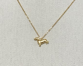 犬好きのためのダックスフンドネックレス、女性用ゴールドダックスフンドペンダントネックレス、小型ダックスフンド犬チャームネックレス、かわいい犬好きのためのネックレス