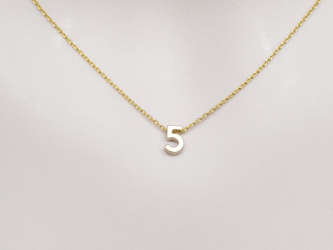 Number Necklace Gold Number Necklace Silver Number Necklace Etsy