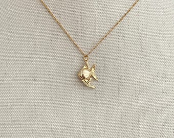 Collar de pez dorado para mujer, joyería de pez koi para niñas, collar con colgante de pez tropical, joyería con dije de pez para ella
