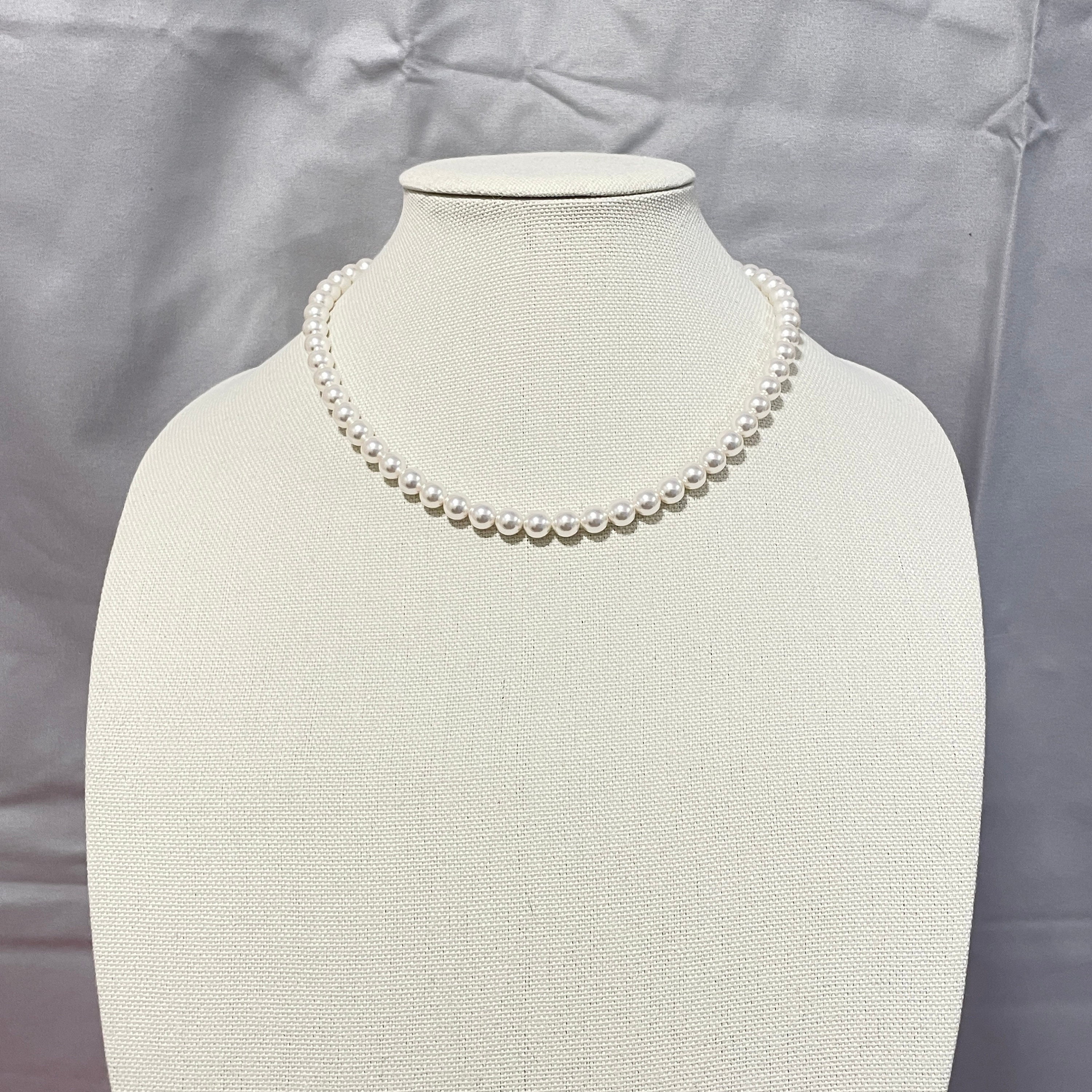 【TATIANA】(Silver925) 8mm Swarovski Pearl Necklace 925 Sterling Silver 8MM Swarovski Pearl Pendant Necklace