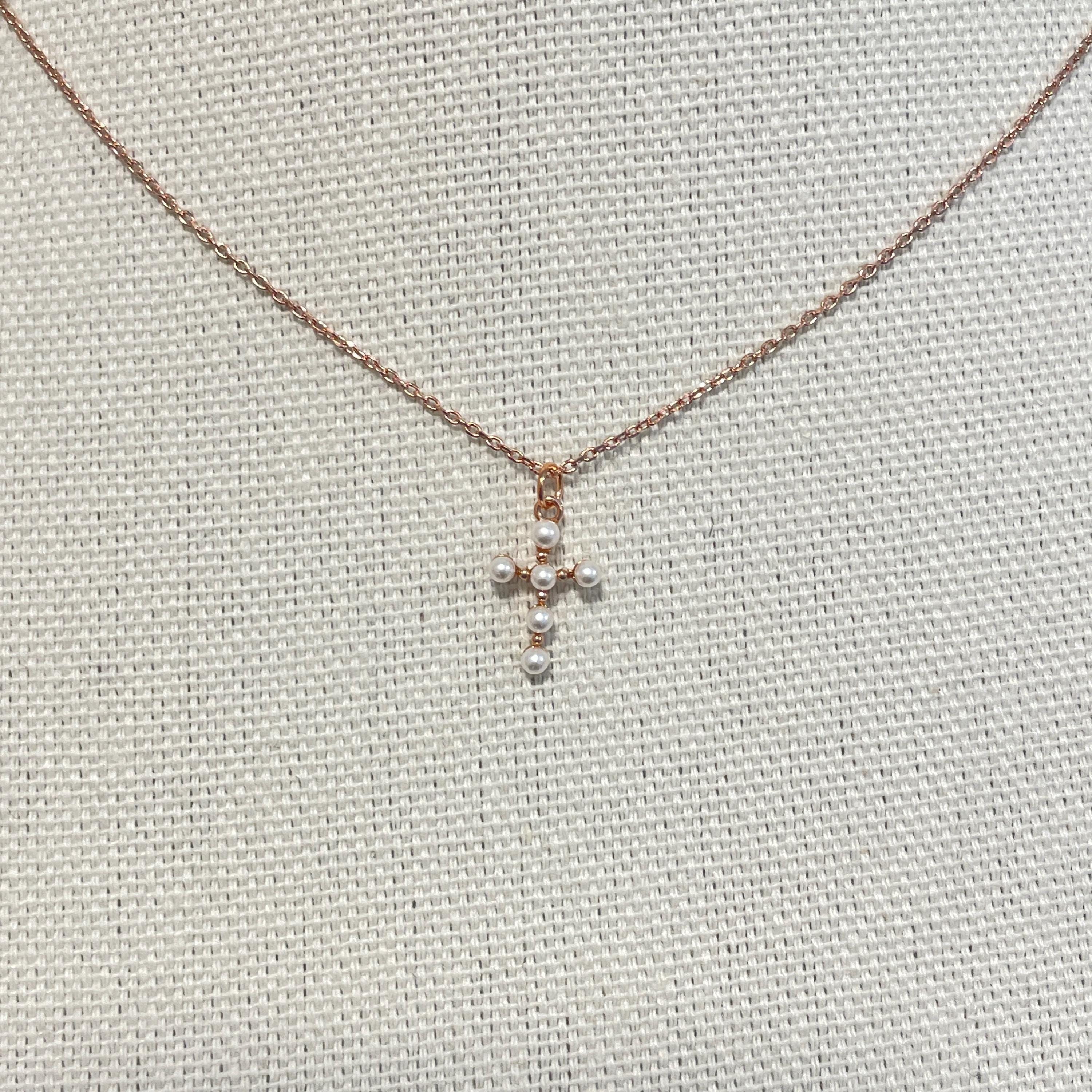 Collana Croce Con Perla E Biglietto Di Preghiera: Gioiello Cristiano Per Battesimo E Prima Comunione, Regalo Di Fede Per Donna