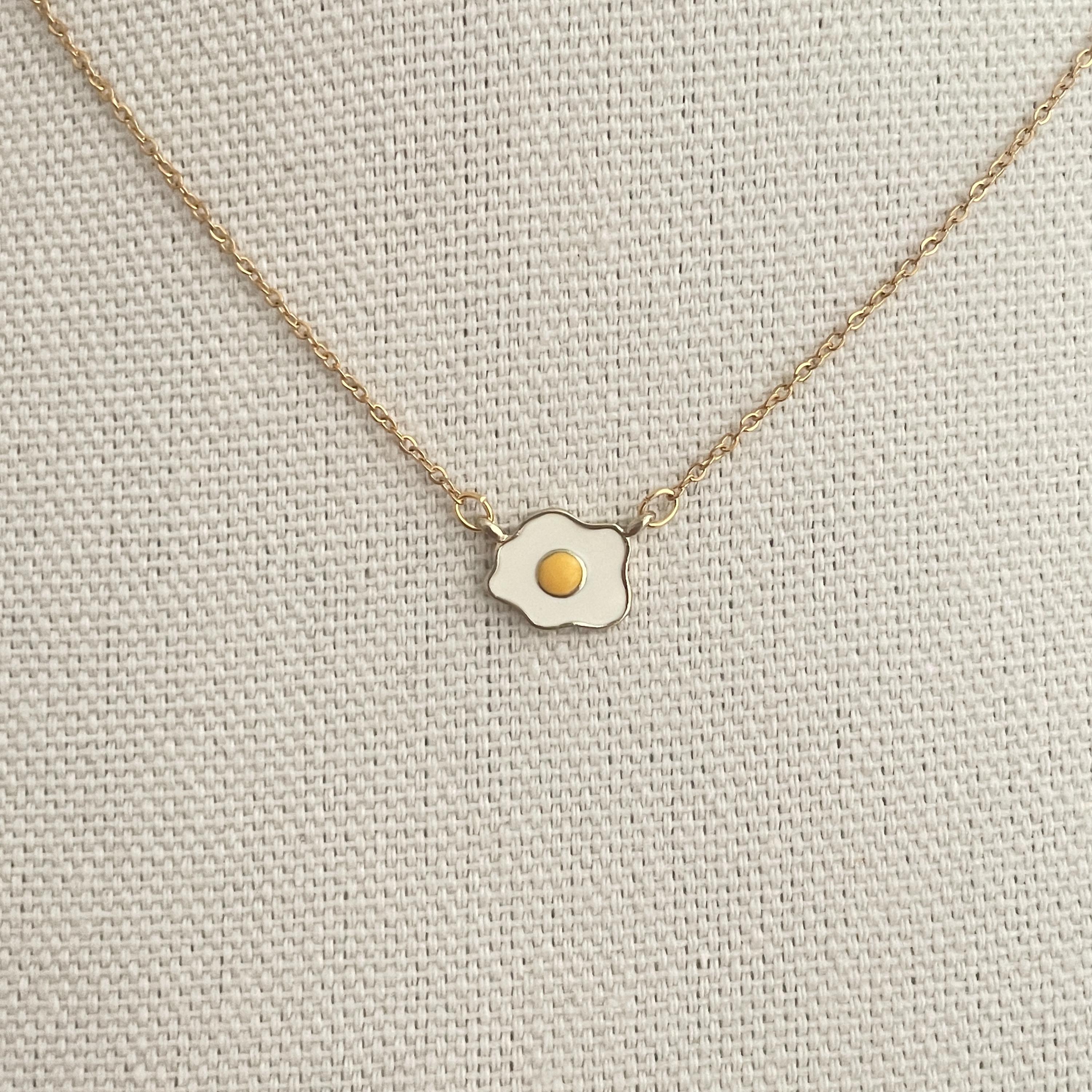 Simple Dainty Everday Egg Lover Necklace, Egg Pendant Necklace, Egg a Day Jewelry, Egg Lover Necklace, Foodie Necklace, Food Jewelry