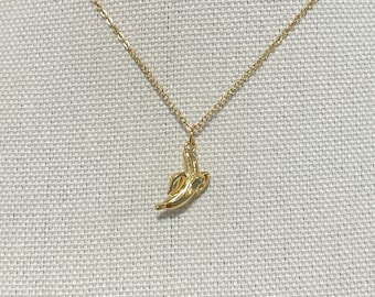 Cute Banana Necklace, Banana Fruit Charm Pendant Necklae Gift Jewelry, Gold Banana Necklace, Cute Dainty Gift Necklace for Her