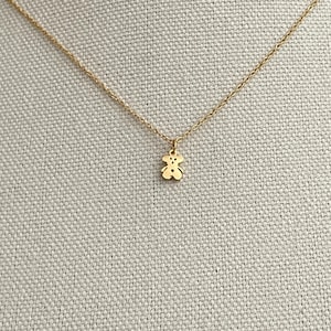 Teddy Bear Necklace - Cute Gold Plated Teddy Pendant, Dainty Children’s Jewelry, Gift for Kids, Animal Charm Necklace, Playful Jewelry