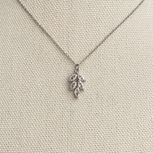 Crystal Leaves Necklace, Gold and Silver Cubic Zirconia Olive Leaves Necklace for Women and Girls, Cute Necklace for Her
